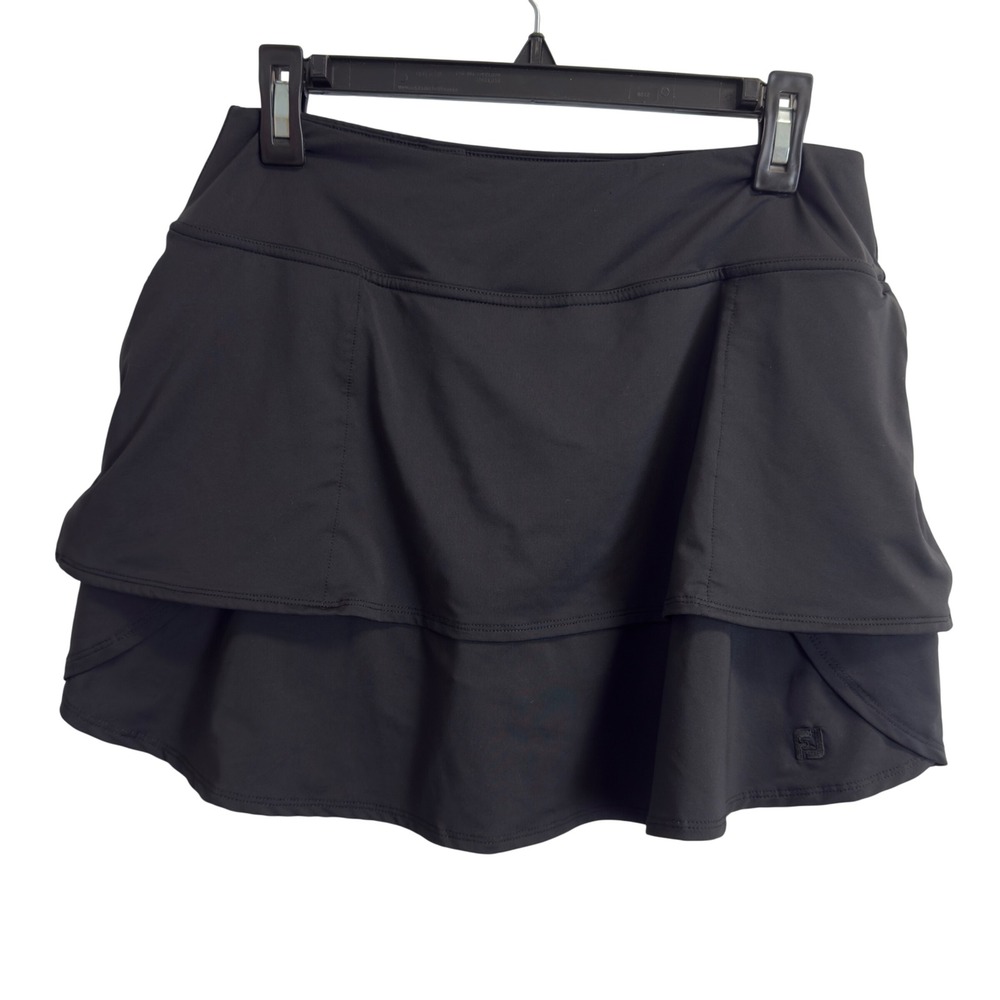 FootJoy Women Black Tiered Ruffle Golf Skort Size Medium Activewear Skirt FJ